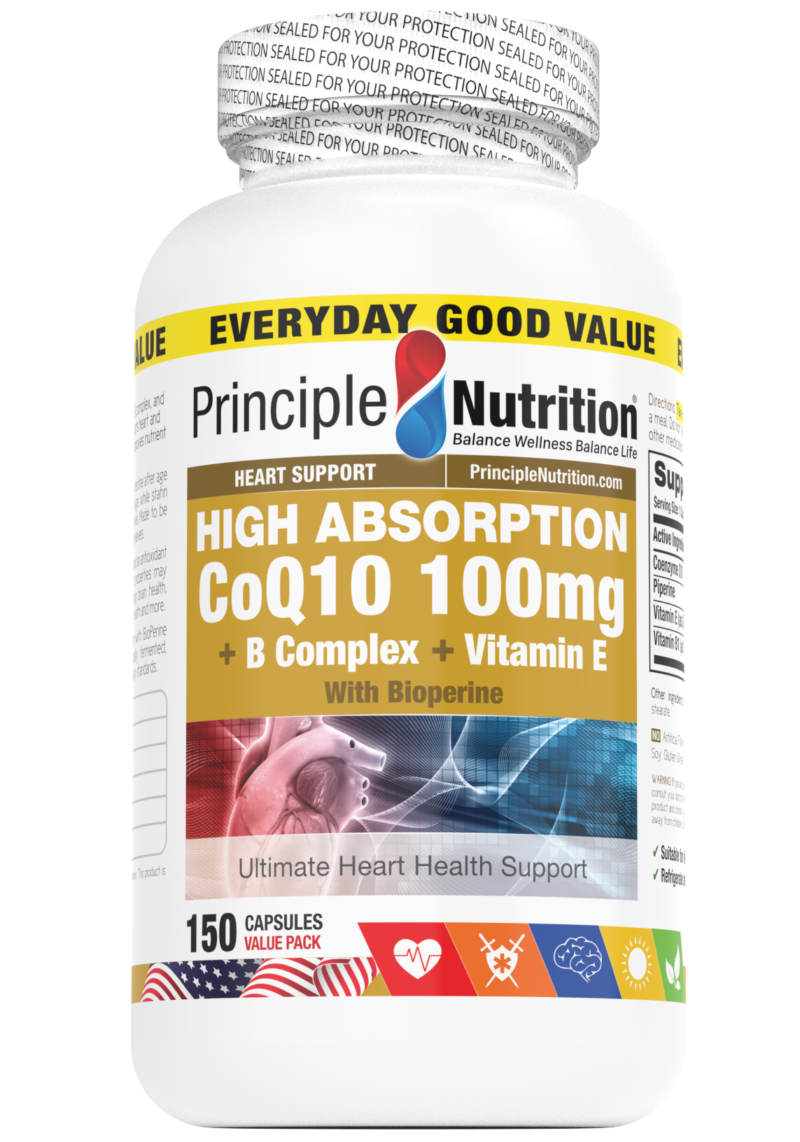 High Absorption CoQ10 100mg + B Complex + Vitamin E